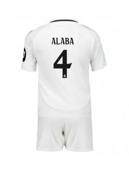 Real Madrid David Alaba #4 Heimtrikotsatz für Kinder 2024-25 Kurzarm (+ Kurze Hosen)